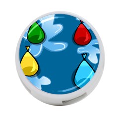 Water Balloon Blue Red Green Yellow Spot 4-Port USB Hub (One Side)