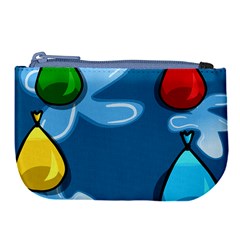 Water Balloon Blue Red Green Yellow Spot Large Coin Purse