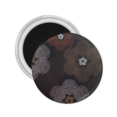 Walls Medallion Floral Grey Polka 2 25  Magnets