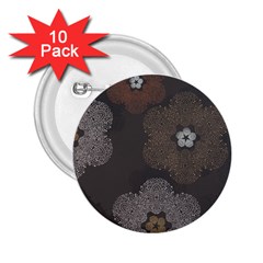 Walls Medallion Floral Grey Polka 2 25  Buttons (10 Pack) 