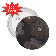 Walls Medallion Floral Grey Polka 2 25  Buttons (100 Pack) 