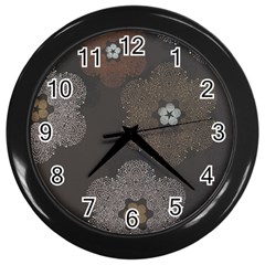 Walls Medallion Floral Grey Polka Wall Clocks (black) by Mariart