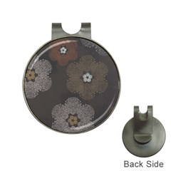 Walls Medallion Floral Grey Polka Hat Clips With Golf Markers by Mariart