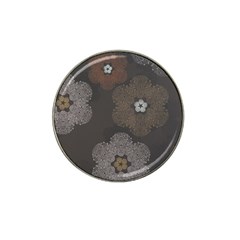 Walls Medallion Floral Grey Polka Hat Clip Ball Marker by Mariart