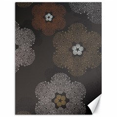 Walls Medallion Floral Grey Polka Canvas 18  X 24   by Mariart