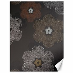 Walls Medallion Floral Grey Polka Canvas 36  X 48   by Mariart