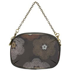 Walls Medallion Floral Grey Polka Chain Purses (two Sides)  by Mariart