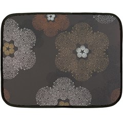 Walls Medallion Floral Grey Polka Double Sided Fleece Blanket (mini)  by Mariart