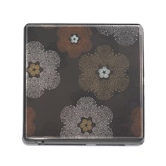 Walls Medallion Floral Grey Polka Memory Card Reader (square) by Mariart