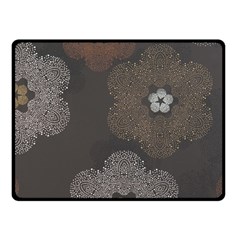 Walls Medallion Floral Grey Polka Fleece Blanket (small) by Mariart