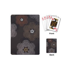 Walls Medallion Floral Grey Polka Playing Cards (mini)  by Mariart