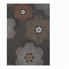 Walls Medallion Floral Grey Polka Small Garden Flag (two Sides) by Mariart