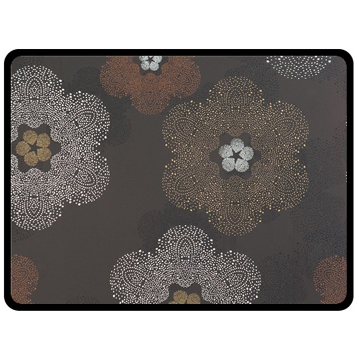 Walls Medallion Floral Grey Polka Double Sided Fleece Blanket (Large) 