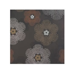 Walls Medallion Floral Grey Polka Small Satin Scarf (square)