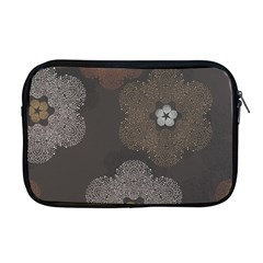 Walls Medallion Floral Grey Polka Apple Macbook Pro 17  Zipper Case by Mariart