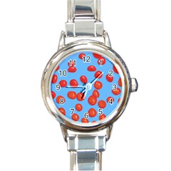 Tomatoes Fruite Slice Red Round Italian Charm Watch by Mariart