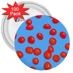 Tomatoes Fruite Slice Red 3  Buttons (100 Pack)  by Mariart