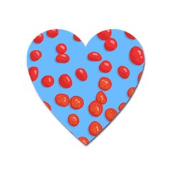 Tomatoes Fruite Slice Red Heart Magnet by Mariart