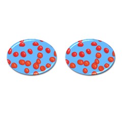 Tomatoes Fruite Slice Red Cufflinks (oval) by Mariart