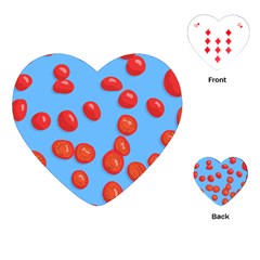 Tomatoes Fruite Slice Red Playing Cards (heart)  by Mariart