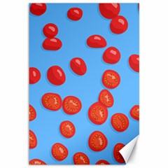 Tomatoes Fruite Slice Red Canvas 12  X 18   by Mariart