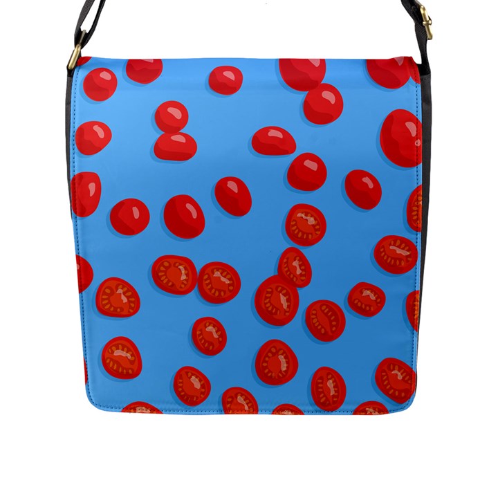 Tomatoes Fruite Slice Red Flap Messenger Bag (L) 