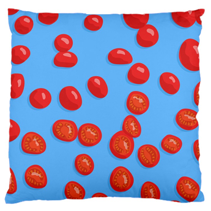 Tomatoes Fruite Slice Red Large Flano Cushion Case (Two Sides)