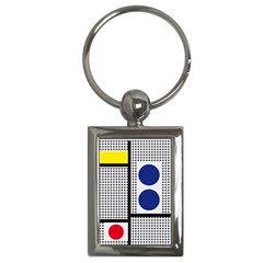 Watermark Circle Polka Dots Black Red Yellow Plaid Key Chains (rectangle)  by Mariart