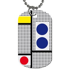 Watermark Circle Polka Dots Black Red Yellow Plaid Dog Tag (two Sides) by Mariart