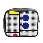 Watermark Circle Polka Dots Black Red Yellow Plaid Mini Toiletries Bag 2-Side Back