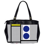 Watermark Circle Polka Dots Black Red Yellow Plaid Office Handbags (2 Sides)  Back