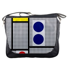 Watermark Circle Polka Dots Black Red Yellow Plaid Messenger Bags by Mariart