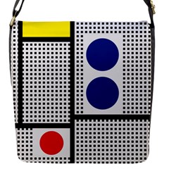 Watermark Circle Polka Dots Black Red Yellow Plaid Flap Messenger Bag (s)