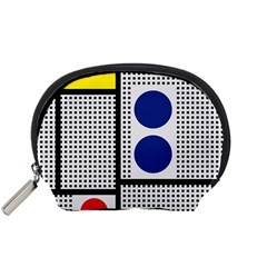 Watermark Circle Polka Dots Black Red Yellow Plaid Accessory Pouches (small)  by Mariart