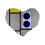 Watermark Circle Polka Dots Black Red Yellow Plaid Standard 16  Premium Flano Heart Shape Cushions Front