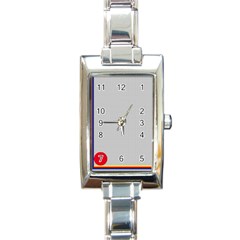 Watermark Circle Polka Dots Black Red Rectangle Italian Charm Watch by Mariart