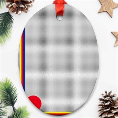 Watermark Circle Polka Dots Black Red Ornament (oval)