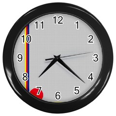 Watermark Circle Polka Dots Black Red Wall Clocks (black) by Mariart