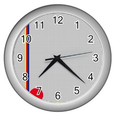 Watermark Circle Polka Dots Black Red Wall Clocks (silver)  by Mariart