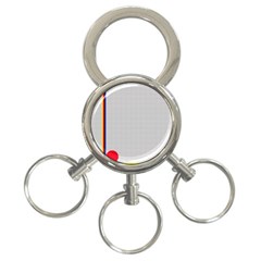 Watermark Circle Polka Dots Black Red 3-ring Key Chains