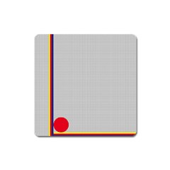 Watermark Circle Polka Dots Black Red Square Magnet