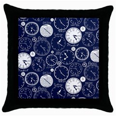 Time World Clocks Throw Pillow Case (black) by Mariart