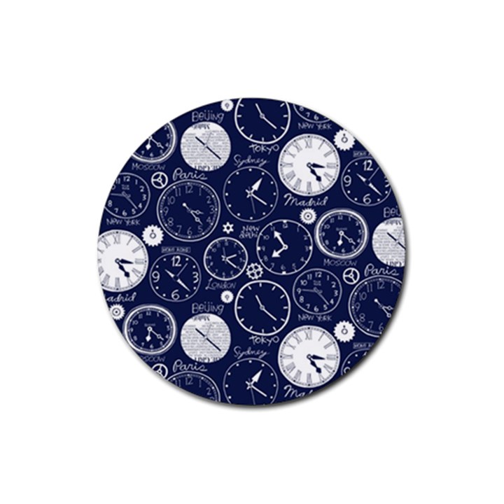 Time World Clocks Rubber Coaster (Round) 