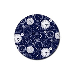 Time World Clocks Rubber Round Coaster (4 Pack) 