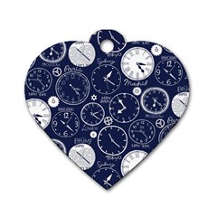 Time World Clocks Dog Tag Heart (one Side) by Mariart