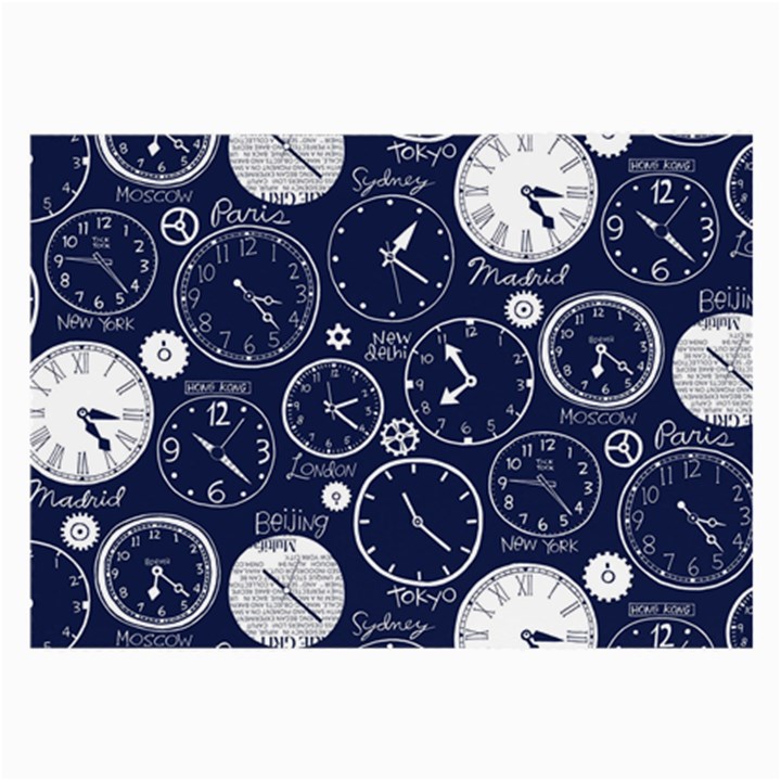 Time World Clocks Large Glasses Cloth (2-Side)