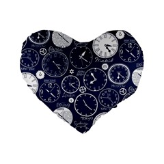 Time World Clocks Standard 16  Premium Heart Shape Cushions by Mariart