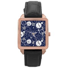 Time World Clocks Rose Gold Leather Watch  by Mariart