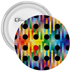 Watermark Circles Squares Polka Dots Rainbow Plaid 3  Buttons