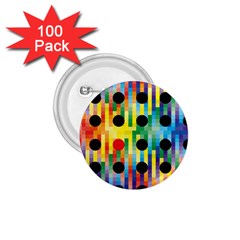 Watermark Circles Squares Polka Dots Rainbow Plaid 1 75  Buttons (100 Pack)  by Mariart